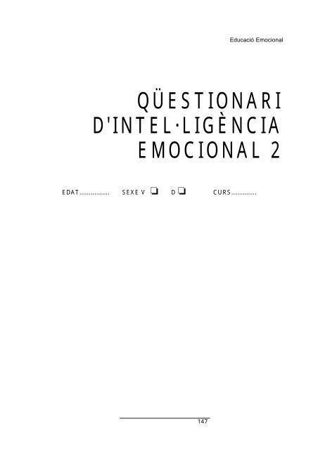 EducaciÃ³ emocional: Propostes per a la tutoria - Conselleria d ...