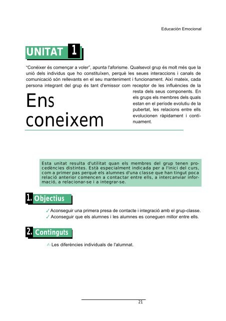 EducaciÃ³ emocional: Propostes per a la tutoria - Conselleria d ...