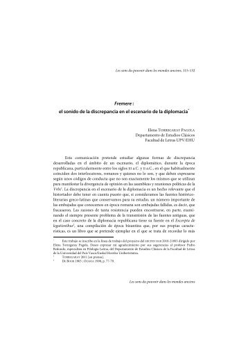 Fremere : el sonido de la discrepancia en el ... - Historia Antigua