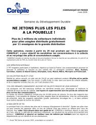 SDD : 2 millions de collecteurs individuels distribuÃ©s par ... - Corepile