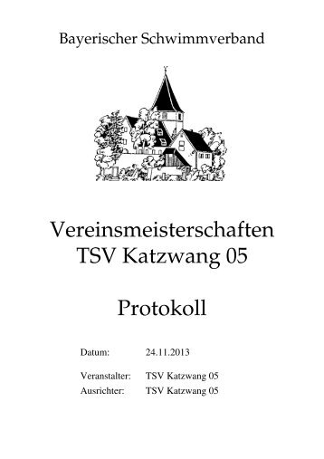 das protokoll ist online - TSV-Katzwang-Schwimmen