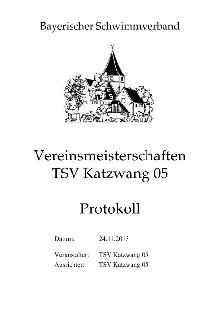 das protokoll ist online - TSV-Katzwang-Schwimmen