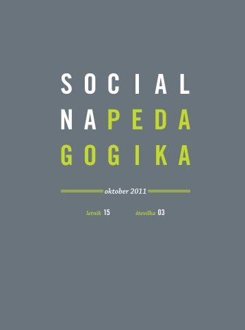 Socialna pedagogika: 2011 vol 15., številka 3 - Revija Socialna ...