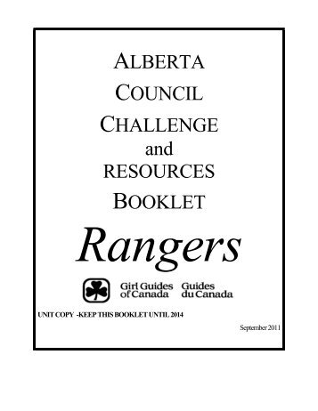 Ranger Challenge Booklet - Girl Guides of Canada