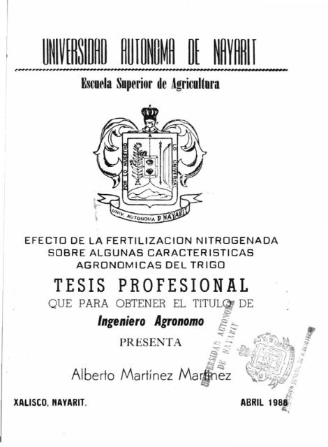 TESIS PROFESIONAL - Catalogo General UAN