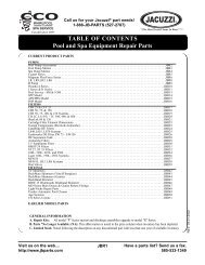 TABLE OF CONTENTS Pool and Spa Equipment Repair Parts