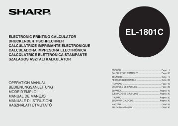 EL-1801C Operation-Manual GB DE FR ES IT HU - Sharp