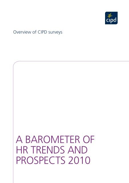 A BAROMETER OF HR TRENDS AND PROSPECTS 2010 - CIPD