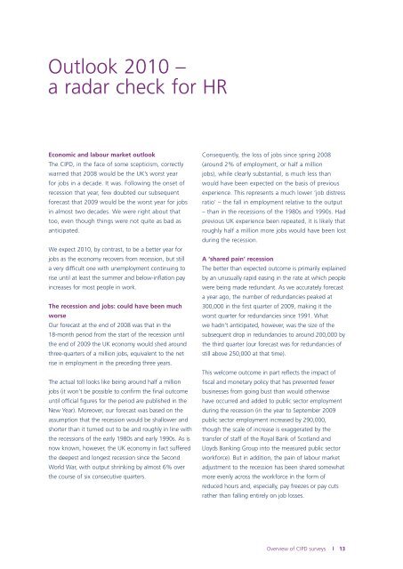 A BAROMETER OF HR TRENDS AND PROSPECTS 2010 - CIPD