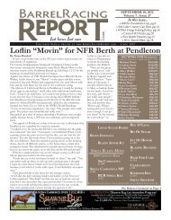 Loflin âMovinâ for NFR Berth at Pendleton - Barrel Racing Report