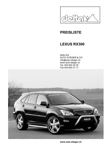 PREISLISTE LEXUS RX300 - Auto-Stieger