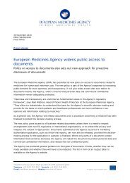 Press release new policy on access to documents