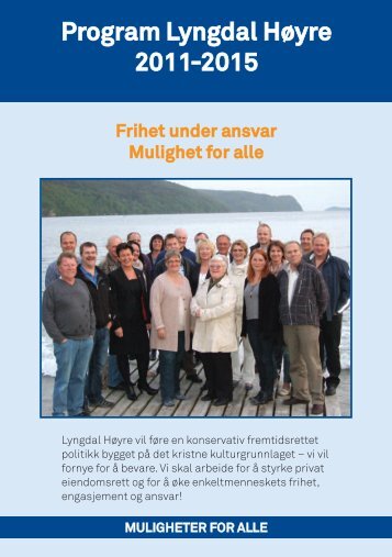 Program Lyngdal HÃ¸yre 2011-2015 - Lyngdal kommune