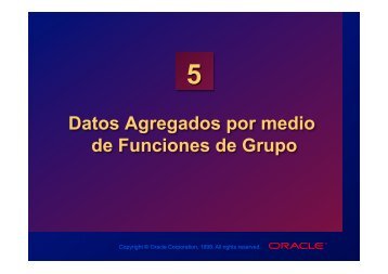 Datos Agregados por medio de Funciones de Grupo