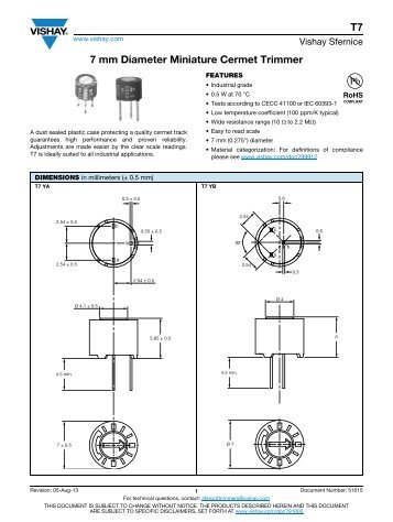 T7 Datasheet - Vishay