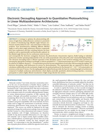 J. Phys. Chem. B 115, 9930 (2011) - HechtLab