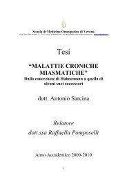 MALATTIE CRONICHE MIASMATICHE - Omeopatia