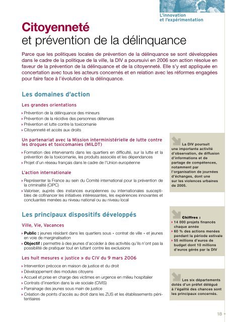 Rapport d'activitÃ© ministÃ©riel 2006 - DÃ©lÃ©gation interministÃ©rielle Ã  la ...