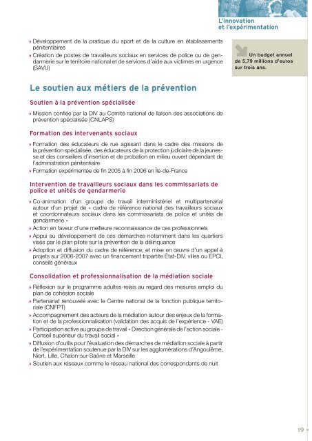 Rapport d'activitÃ© ministÃ©riel 2006 - DÃ©lÃ©gation interministÃ©rielle Ã  la ...