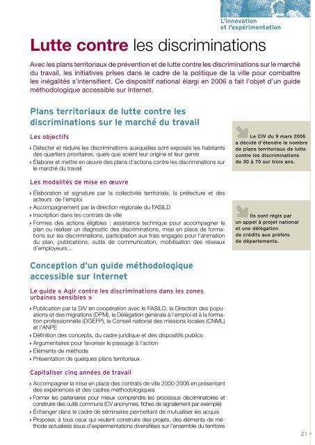 Rapport d'activitÃ© ministÃ©riel 2006 - DÃ©lÃ©gation interministÃ©rielle Ã  la ...