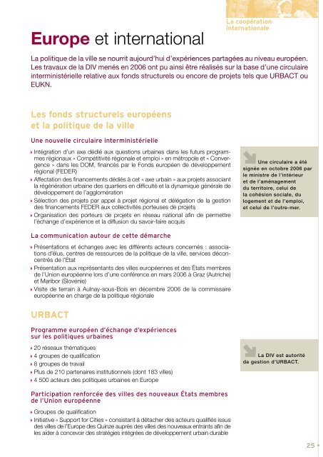 Rapport d'activitÃ© ministÃ©riel 2006 - DÃ©lÃ©gation interministÃ©rielle Ã  la ...