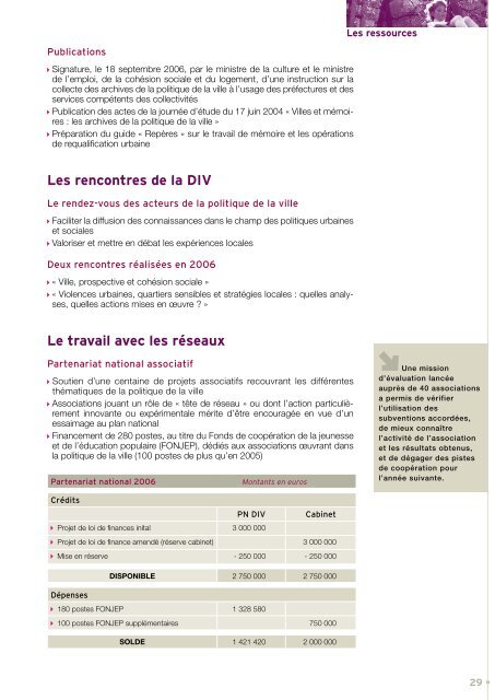 Rapport d'activitÃ© ministÃ©riel 2006 - DÃ©lÃ©gation interministÃ©rielle Ã  la ...