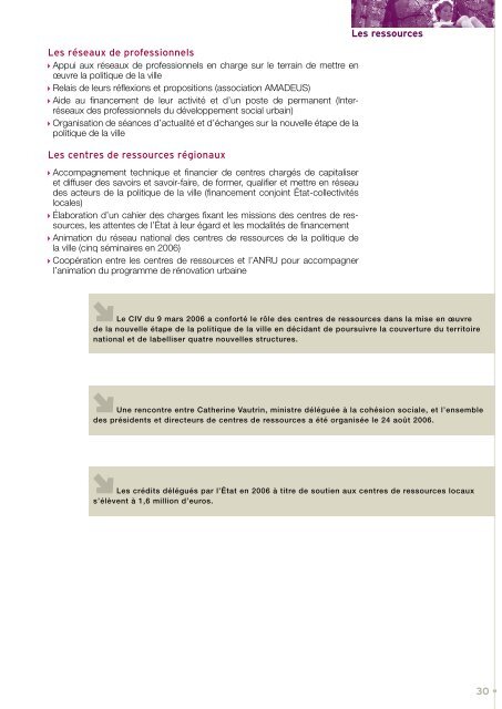 Rapport d'activitÃ© ministÃ©riel 2006 - DÃ©lÃ©gation interministÃ©rielle Ã  la ...
