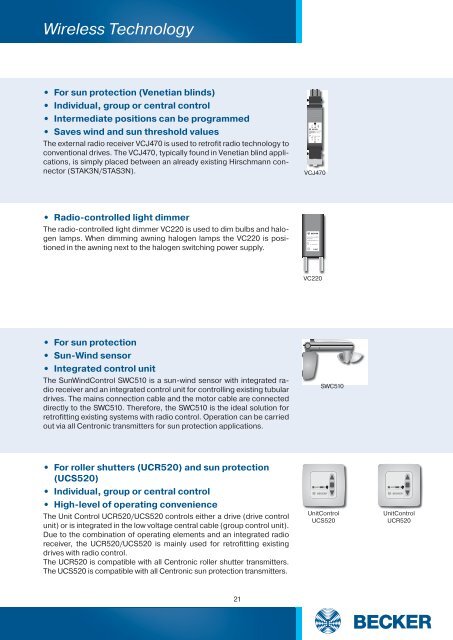 Wireless Technology - Becker-Antriebe