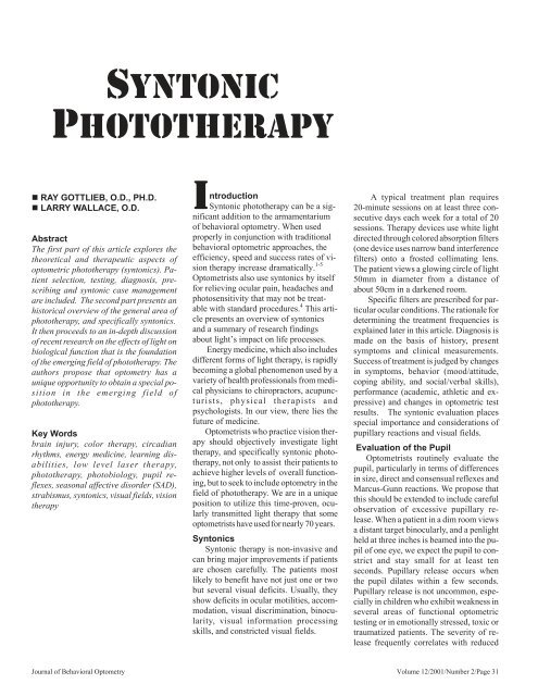 Syntonic Phototherapy Optometric