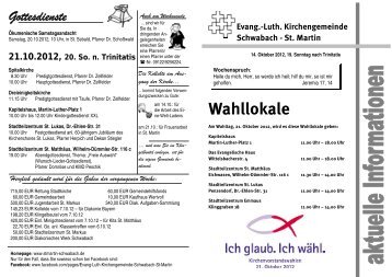Evang.-Luth. Kirchengemeinde Schwabach - St. Martin Wahllokale