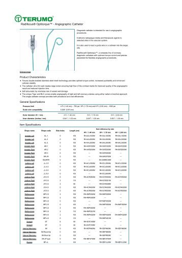 Radifocus® Optitorque™ - Angiographic Catheter