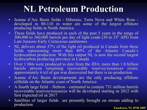 Petroleum Exploration Opportunities in Jeanne d'Arc Basin , Call for ...