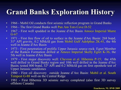 Petroleum Exploration Opportunities in Jeanne d'Arc Basin , Call for ...