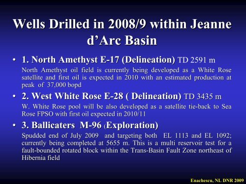 Petroleum Exploration Opportunities in Jeanne d'Arc Basin , Call for ...