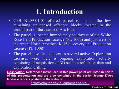 Petroleum Exploration Opportunities in Jeanne d'Arc Basin , Call for ...