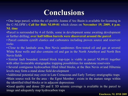 Petroleum Exploration Opportunities in Jeanne d'Arc Basin , Call for ...