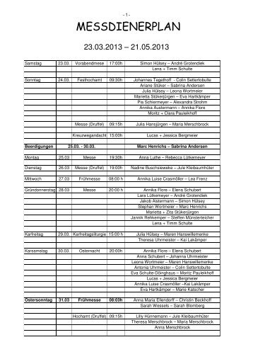 MESSDIENERPLAN - St. Margareta Neuenkirchen