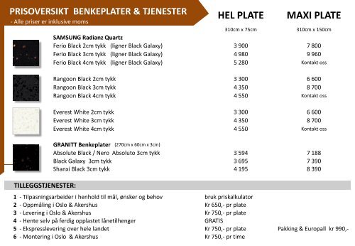 KATALOG MED PRISER - NY 15.JULI 2012 - StoneMaster AS