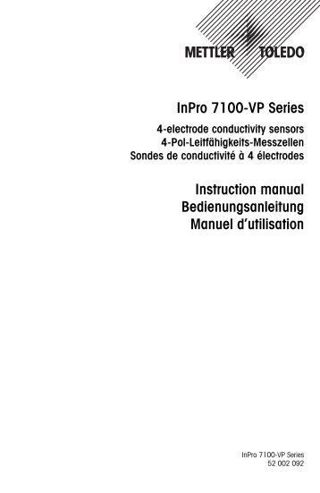 InPro 7100-VP Series Instruction manual Bedienungsanleitung ...