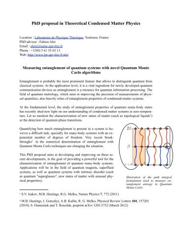 PhD proposal in Theoretical Condensed Matter Physics - IFSC