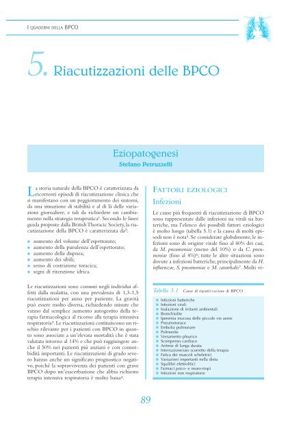 5.Riacutizzazioni delle BPCO - Clinica malattie apparato respiratorio