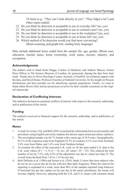 Serota Levine Prolific Liars 2014