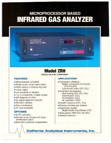 Model ZRH Infrared Gas Analyzer - AMP-Cherokee
