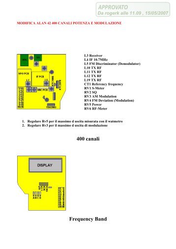 modifica alan 42 400 canali potenza e modulazione - RogerK