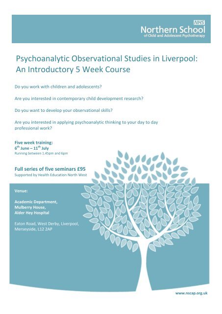 Psychoanalytic Observational Studies in Liverpool: An Introductory 5 ...