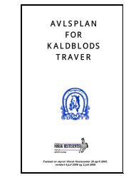 AVLSPLAN FOR KALDBLODS TRAVER - Norsk Hestesenter