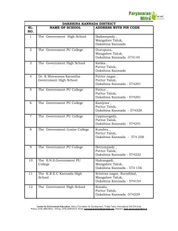 Non NGC School List - Paryavaran Mitra