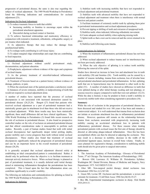 Trauma from occlusion