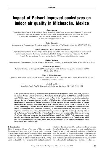 Impact of Patsari improved cookstoves on indoor air quality in ...