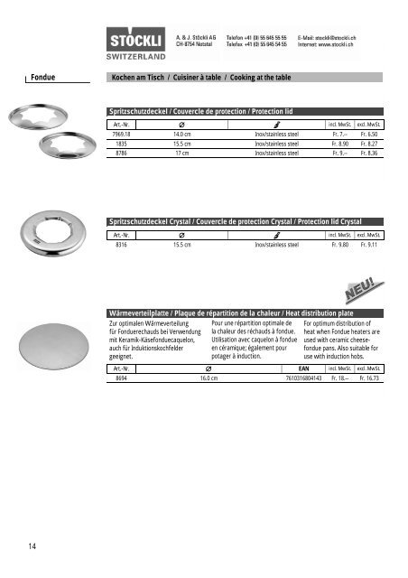 Katalog Catalogue Catalog 2003